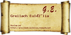 Greilach Eulália névjegykártya